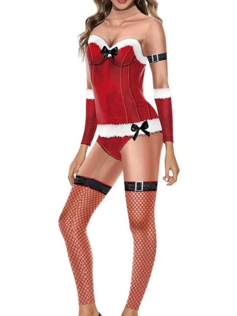 Halloween Women's Ugly Christmas Bodysuit Romper Zipper XL